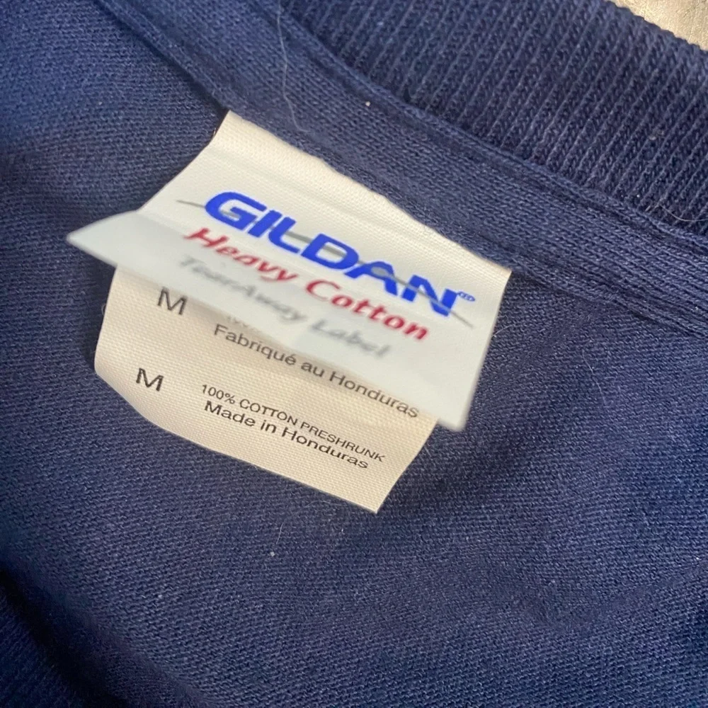 Gildan Graphic Slogan ‘#1 Dad’ Tee (Size:M, Color:White/Blue/White)